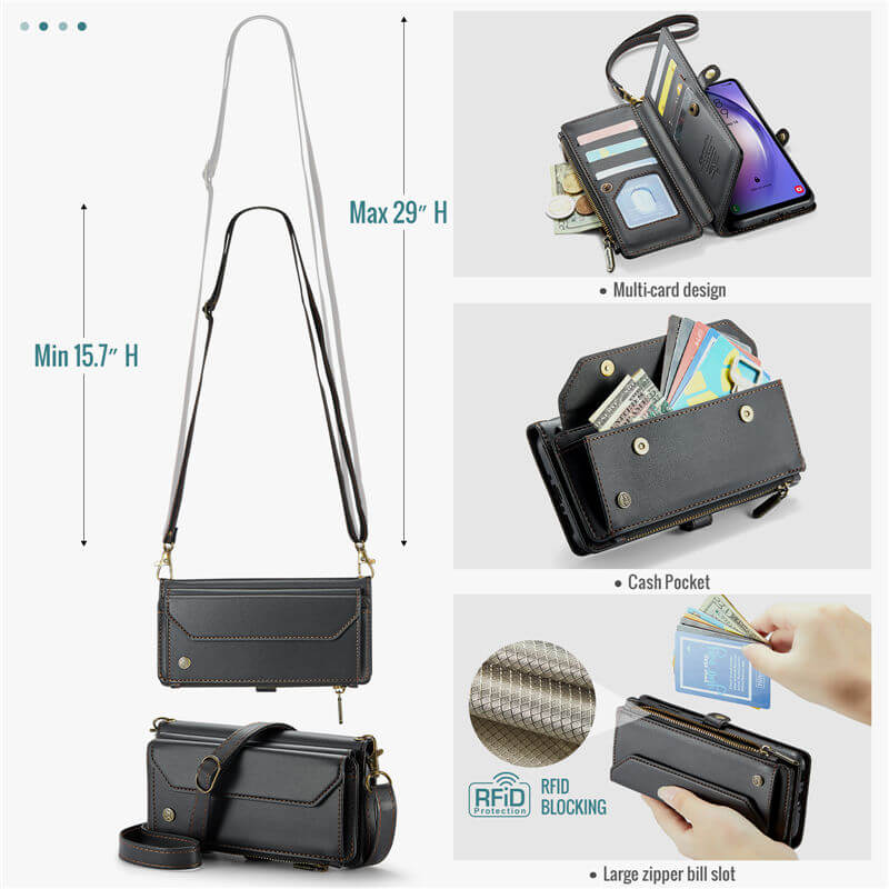 CaseMe Samsung Galaxy A54 5G Wallet RFID Blocking Crossbody Phone Case