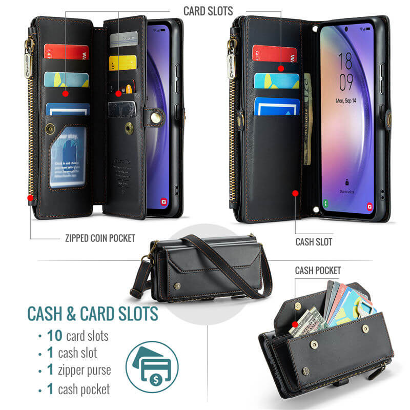 CaseMe Samsung Galaxy A54 5G Wallet RFID Blocking Crossbody Phone Case