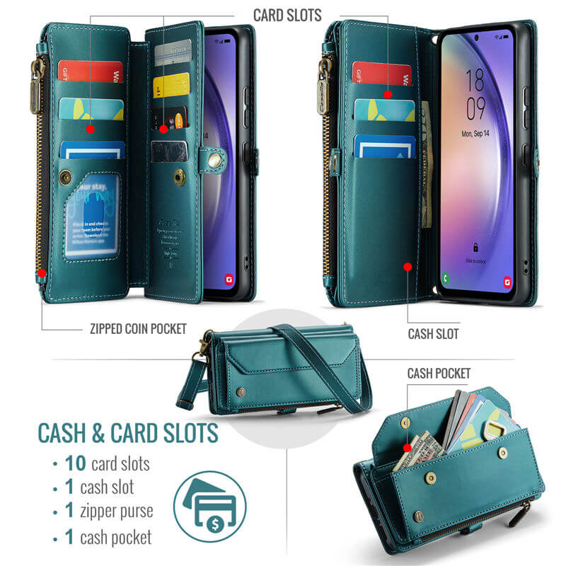 CaseMe Samsung Galaxy A54 5G Wallet RFID Blocking Crossbody Phone Case