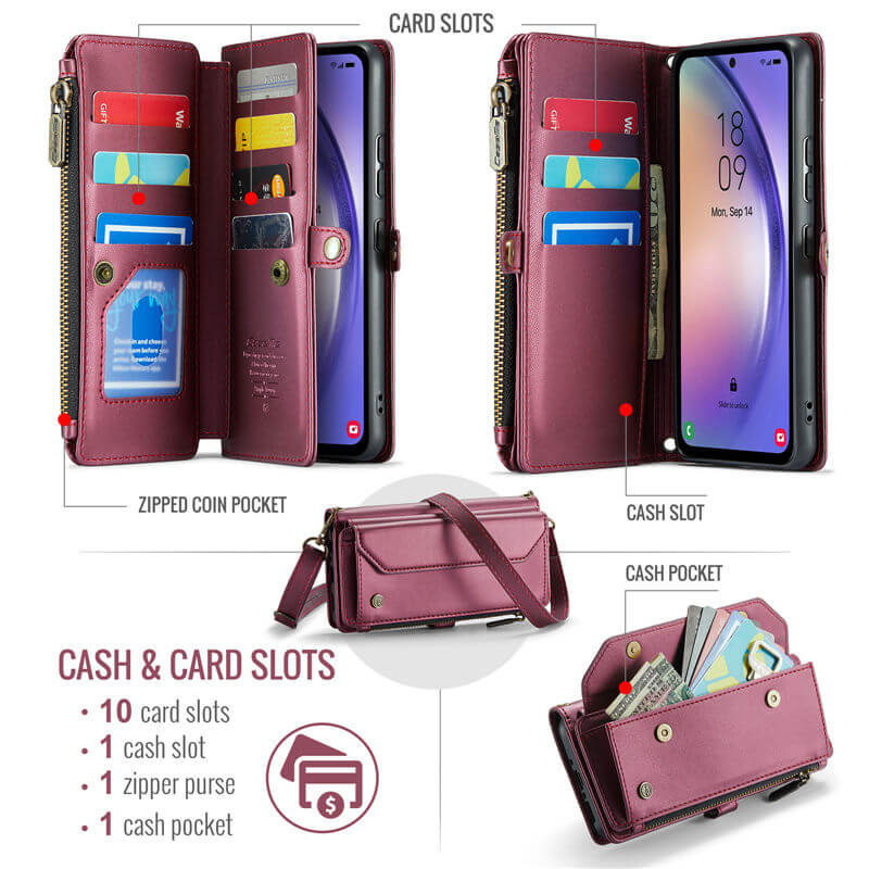 CaseMe Samsung Galaxy A54 5G Wallet RFID Blocking Crossbody Phone Case