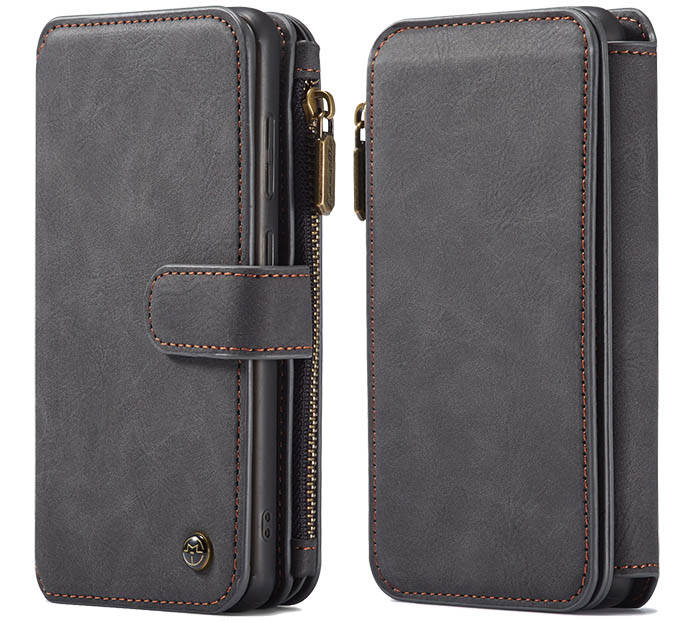 CaseMe Samsung Galaxy A72 5G Zipper Wallet Magnetic Detachable 2 in 1 Folio Flip Case