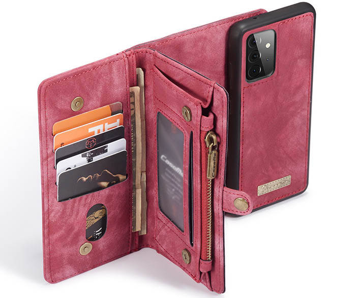 CaseMe Samsung Galaxy A72 Zipper Wallet Magnetic Detachable 2 in 1 Case