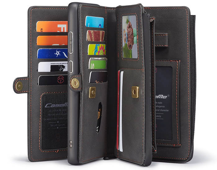 CaseMe Samsung Galaxy A72 5G Multi-Functional Zipper Wallet Magnetic Detachable 2 in 1 Folio Case