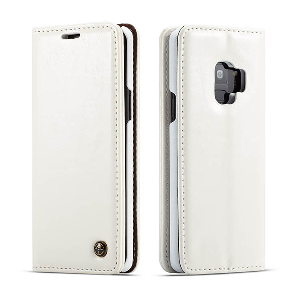 CaseMe Samsung Galaxy S9 Wallet Magnetic Flip Case White