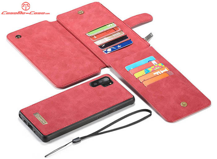 CaseMe Samsung Galaxy Note 10 Plus Zipper Wallet Magnetic Detachable 2 in 1 Folio Flip Case