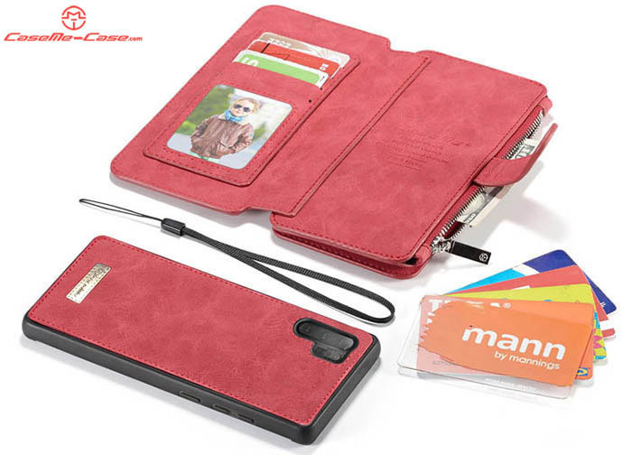 CaseMe Samsung Galaxy Note 10 Plus Zipper Wallet Magnetic Detachable 2 in 1 Folio Flip Case