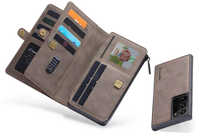 CaseMe Samsung Galaxy Note 20 Ultra Multi-Functional Zipper Wallet Magnetic Detachable 2 in 1 Folio Case