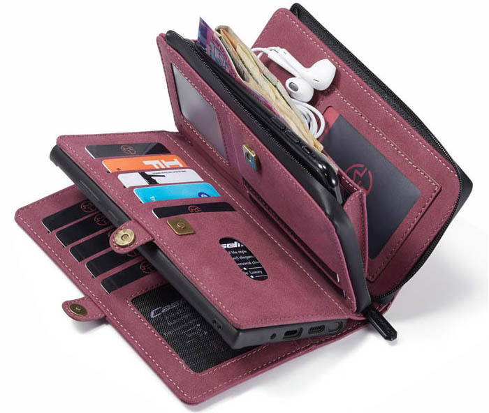 CaseMe Samsung Galaxy Note 20 Ultra Multi-Functional Zipper Wallet Magnetic Detachable 2 in 1 Folio Case