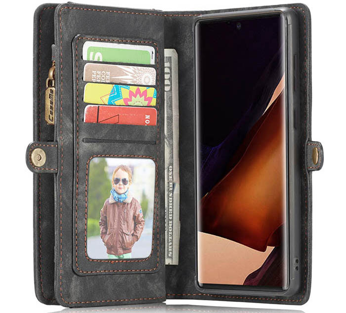 CaseMe Samsung Galaxy Note 20 Ultra Zipper Wallet Magnetic Detachable 2 in 1 Folio Case