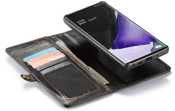 CaseMe Samsung Galaxy Note 20 Wallet Magnetic Detachable 2 in 1 Case With Wrist Strap