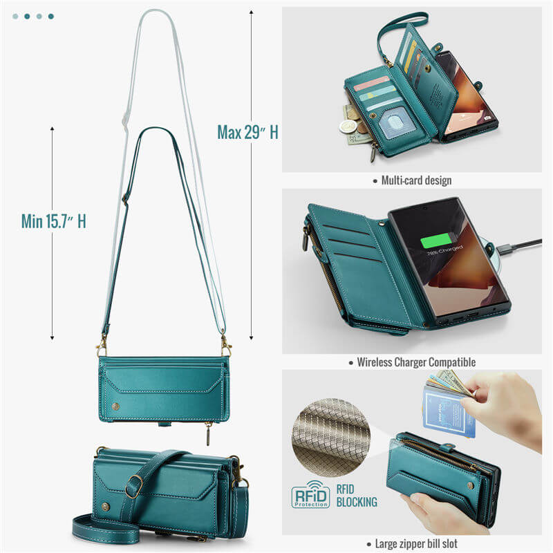 CaseMe Samsung Galaxy Note 20 Ultra Wallet RFID Blocking Crossbody Phone Case