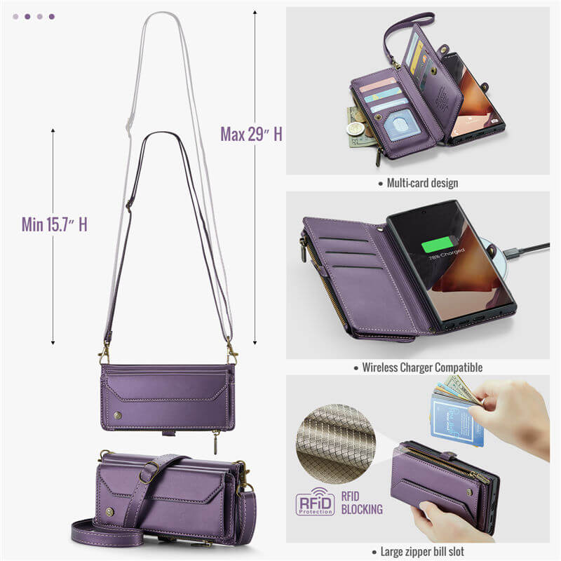 CaseMe Samsung Galaxy Note 20 Ultra Wallet RFID Blocking Crossbody Phone Case