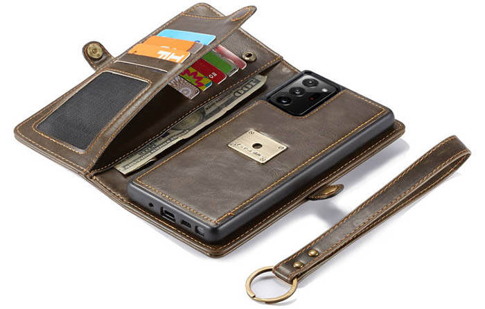 CaseMe Samsung Galaxy Note 20 Ultra Wallet Magnetic Detachable 2 in 1 Case With Wrist Strap