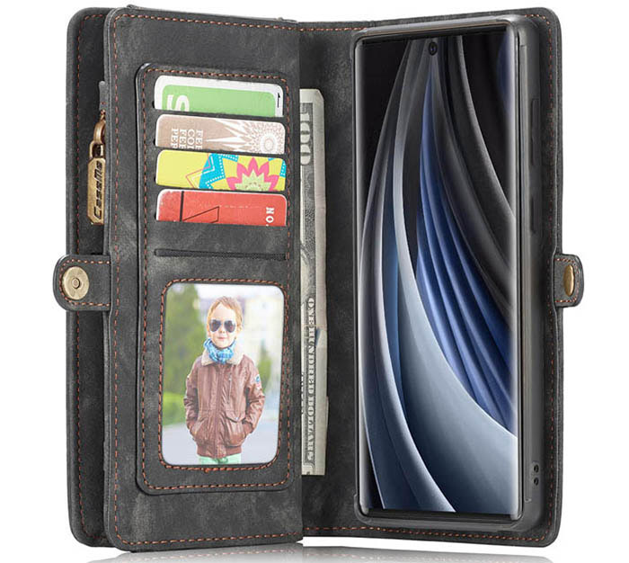 CaseMe Samsung Galaxy Note 20 Zipper Wallet Magnetic Detachable 2 in 1 Folio Case