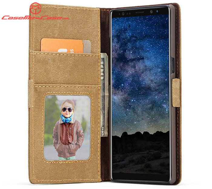 CaseMe Samsung Galaxy Note 9 Canvas Leather Wallet Magnetic Case