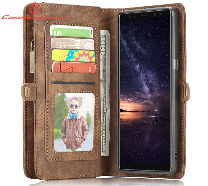 CaseMe Samsung Galaxy Note 9 Zipper Wallet Magnetic Detachable 2 in 1 Folio Case