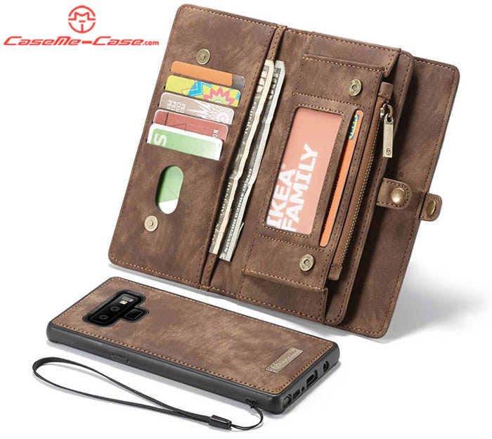 CaseMe Samsung Galaxy Note 9 Zipper Wallet Magnetic Detachable 2 in 1 Folio Case