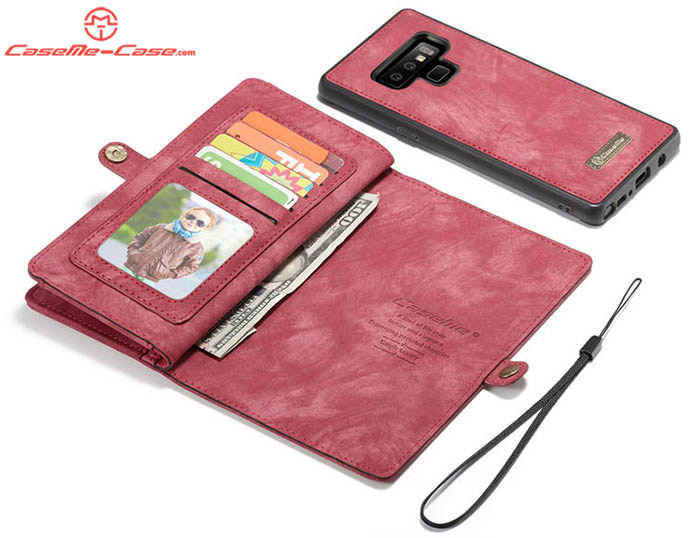 CaseMe Samsung Galaxy Note 9 Zipper Wallet Magnetic Detachable 2 in 1 Folio Case