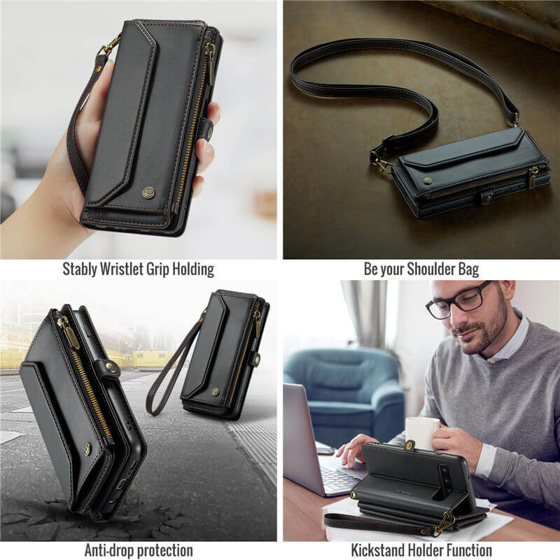 CaseMe Samsung Galaxy S10 Wallet RFID Blocking Crossbody Phone Case