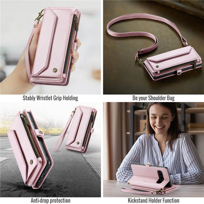 CaseMe Samsung Galaxy S10 Wallet RFID Blocking Crossbody Phone Case