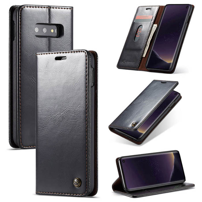 CaseMe Samsung Galaxy S10e Wallet Stand Magnetic Case Black