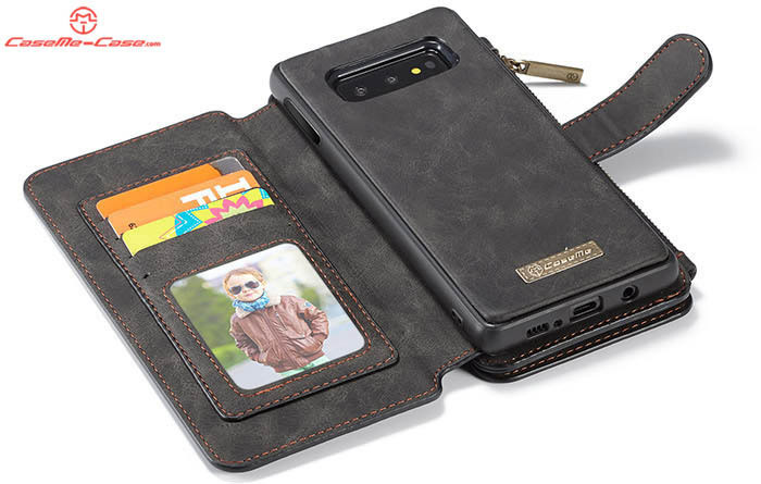 CaseMe Samsung Galaxy S10e Zipper Wallet Magnetic Detachable 2 in 1 Folio Flip Case