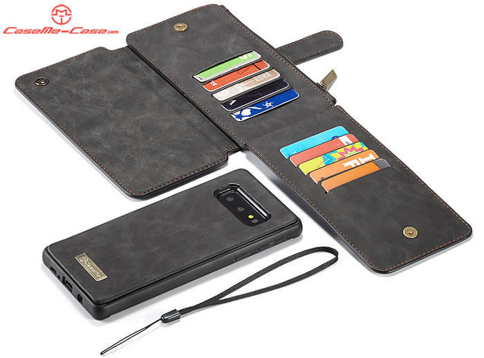 CaseMe Samsung Galaxy S10e Zipper Wallet Magnetic Detachable 2 in 1 Folio Flip Case