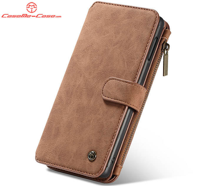 CaseMe Samsung Galaxy S10e Zipper Wallet Magnetic Detachable 2 in 1 Folio Flip Case