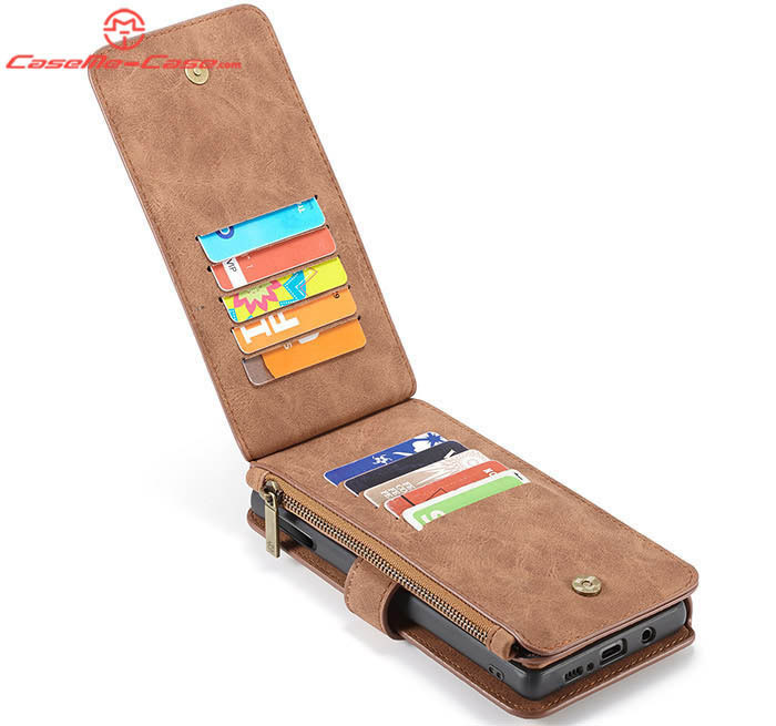 CaseMe Samsung Galaxy S10e Zipper Wallet Magnetic Detachable 2 in 1 Folio Flip Case