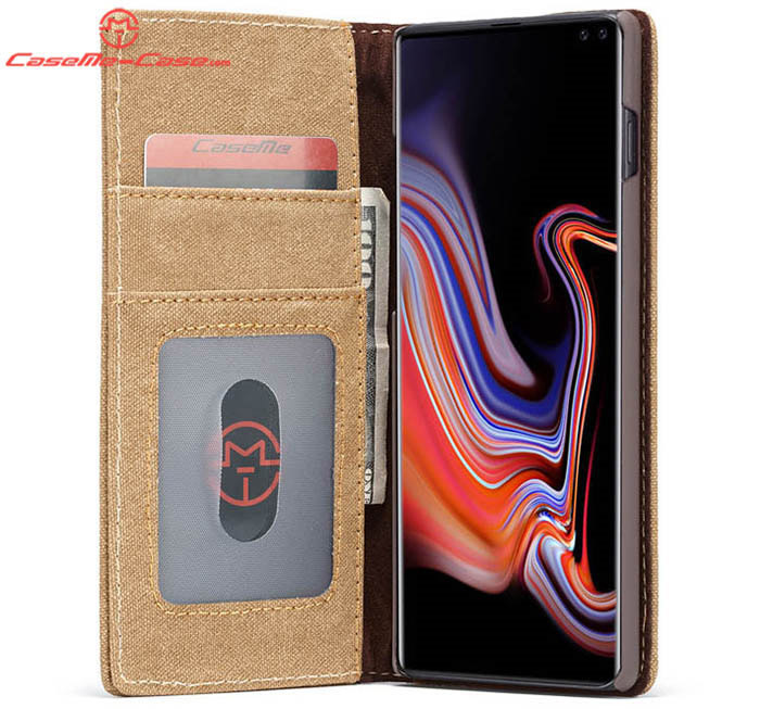 CaseMe Samsung Galaxy S10 Canvas Magnetic Flip Wallet Leather Case