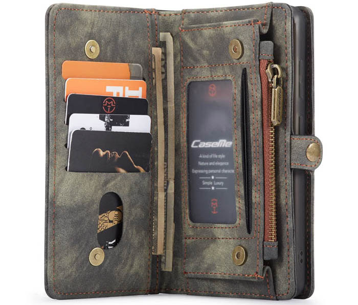 CaseMe Samsung Galaxy S20 Zipper Wallet Magnetic Detachable 2 in 1 Folio Case