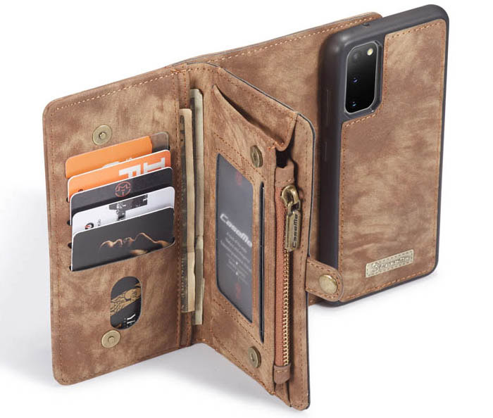 CaseMe Samsung Galaxy S20 Zipper Wallet Magnetic Detachable 2 in 1 Folio Case