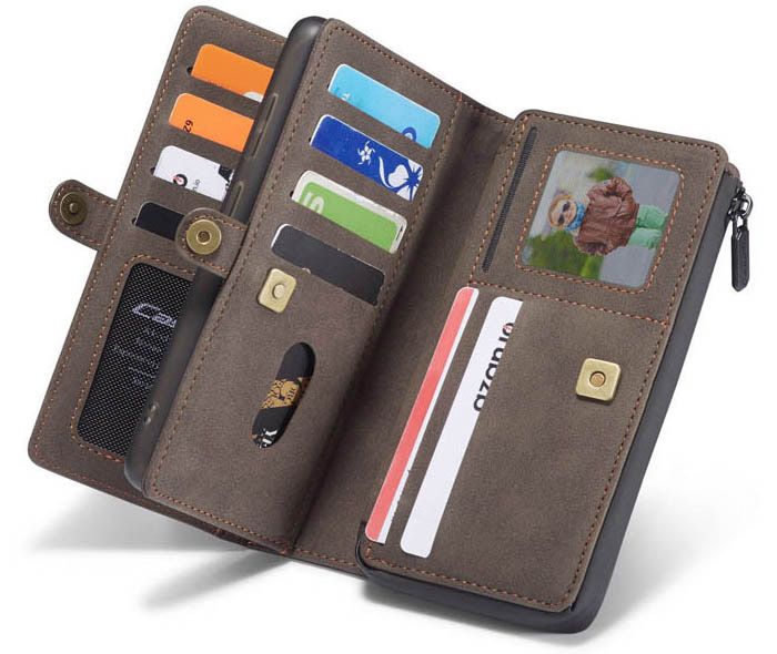 CaseMe Samsung Galaxy S20 Luxury Multi-Functional Zipper Wallet Magnetic Detachable 2 in 1 Folio Case