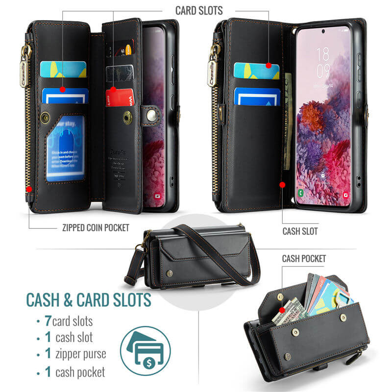 CaseMe Samsung Galaxy S20 Wallet RFID Blocking Crossbody Phone Case