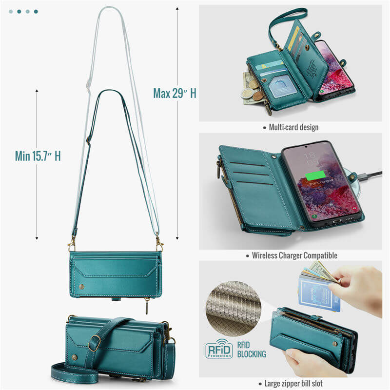 CaseMe Samsung Galaxy S20 Wallet RFID Blocking Crossbody Phone Case