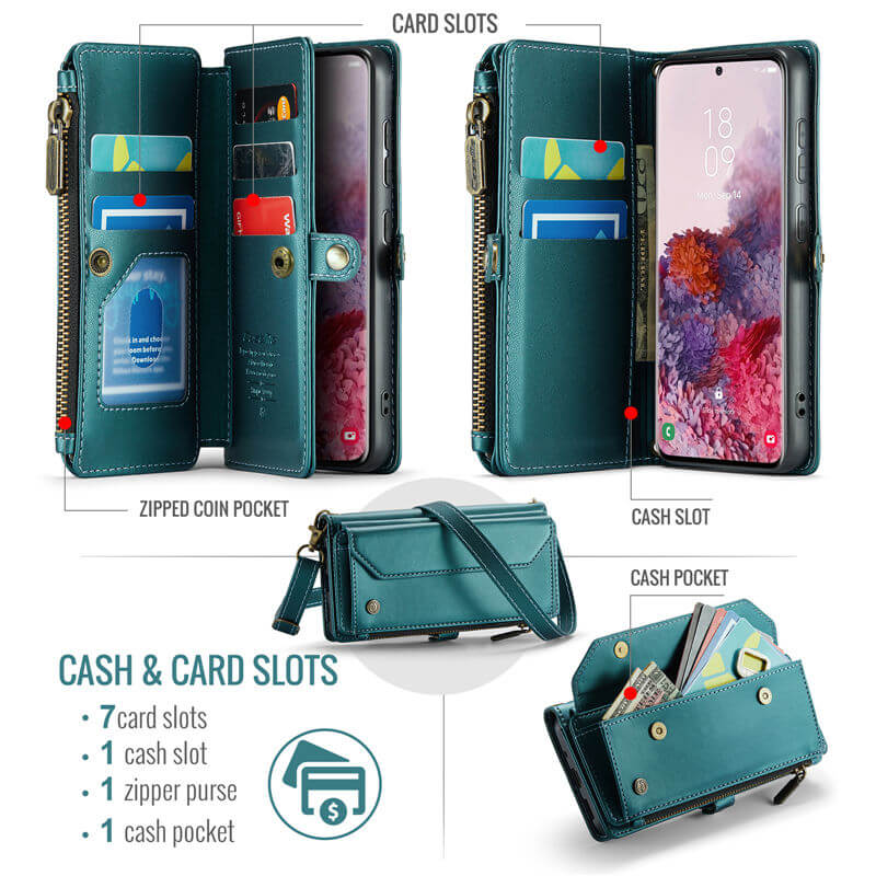 CaseMe Samsung Galaxy S20 Wallet RFID Blocking Crossbody Phone Case