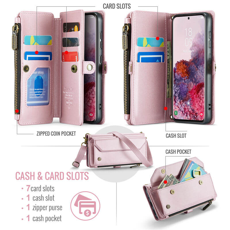 CaseMe Samsung Galaxy S20 Wallet RFID Blocking Crossbody Phone Case