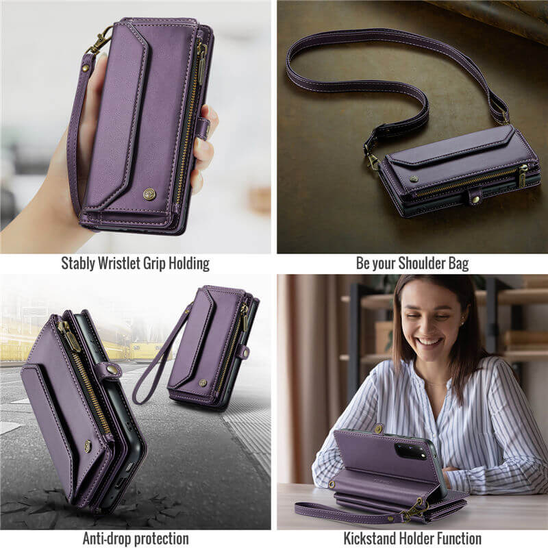 CaseMe Samsung Galaxy S20 Wallet RFID Blocking Crossbody Phone Case