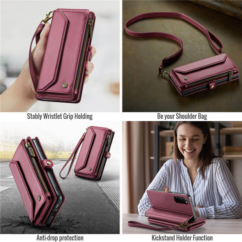 CaseMe Samsung Galaxy S20 Wallet RFID Blocking Crossbody Phone Case