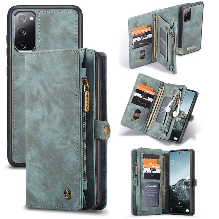 Caseme Samsung Galaxy S Fe Multi Slot Wallet Magnetic Case Blue