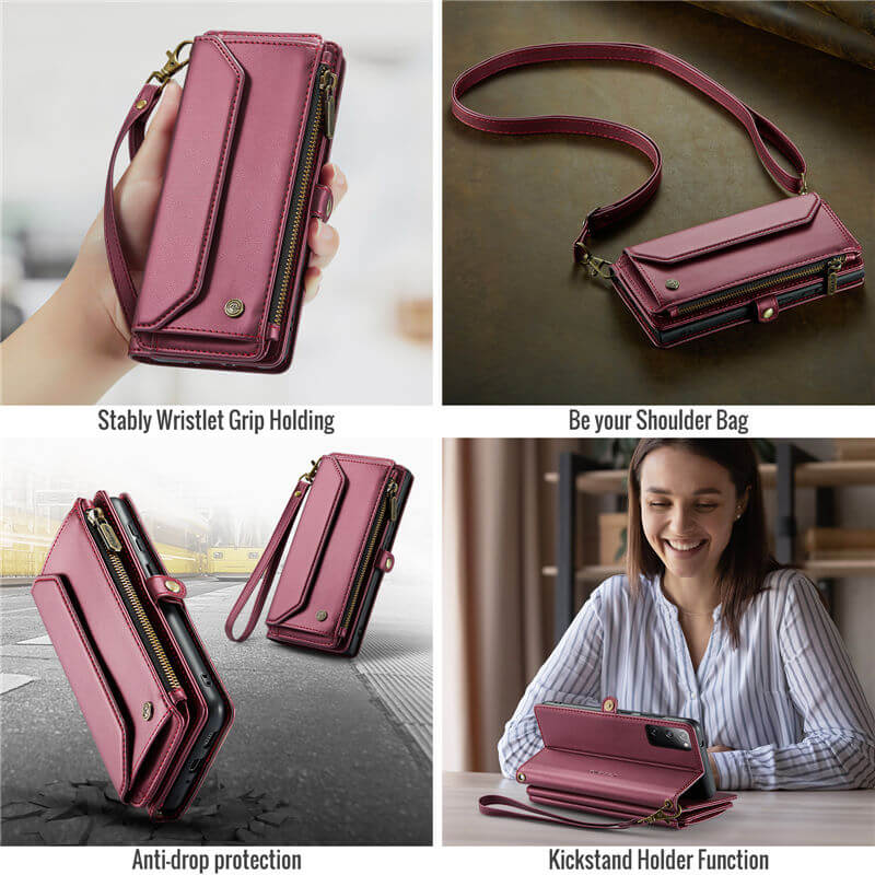 CaseMe Samsung Galaxy S20 FE Wallet RFID Blocking Crossbody Phone Case