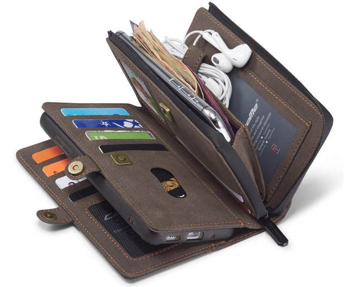 CaseMe Samsung Galaxy S20 Plus Luxury Multi-Functional Zipper Wallet Magnetic Detachable 2 in 1 Folio Case