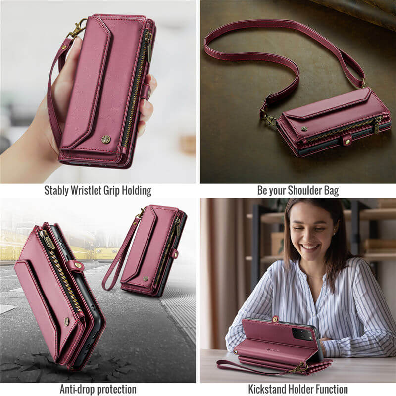 CaseMe Samsung Galaxy S20 Plus Wallet RFID Blocking Crossbody Phone Case