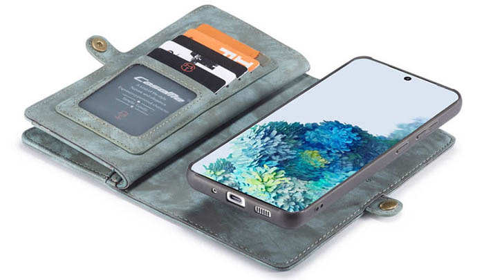 CaseMe Samsung Galaxy S20 Ultra Zipper Wallet Magnetic Detachable 2 in 1 Folio Case