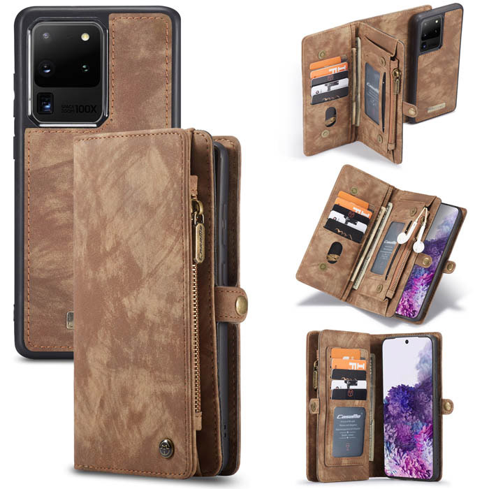 CaseMe Samsung Galaxy S20 Ultra Multi-slot Wallet Case Coffee