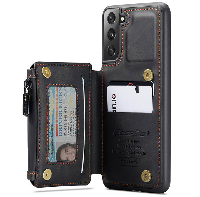 CaseMe Samsung Galaxy S21 Zipper Pocket Card Slots Case