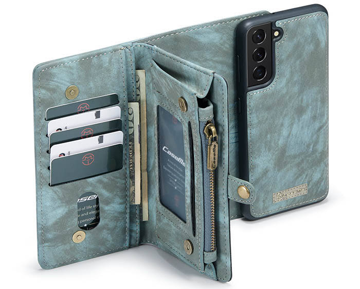 CaseMe Samsung Galaxy S21 FE Multi-slot Wallet Case Blue