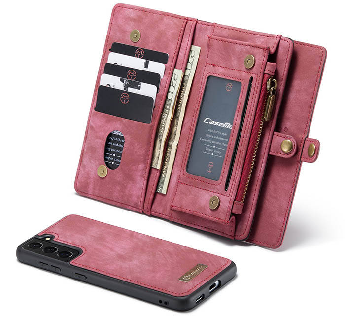 CaseMe Samsung Galaxy S21 Plus Zipper Wallet Magnetic Detachable 2 in 1 Case