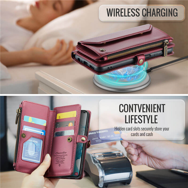 CaseMe Samsung Galaxy S22 Wallet RFID Blocking Crossbody Phone Case