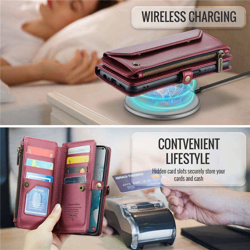 CaseMe Samsung Galaxy S22 Plus Wallet RFID Blocking Crossbody Phone Case